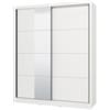 Armadio bellahome alba con 2 ante scorrevoli con specchio bianco, 180x59,8x215,5 cm