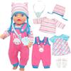 Carreuty Abbigliamento per Bambole 12-14 Pollici, 6 Bunny Baby Vestiti con Cappello Calzini e Borsa Shell per Bambola 30-35 cm, Nuovo Regalo per Ragazze