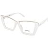 LeWish Rialto C2 | Occhiali da Vista Graduati | Prova Online | Plastica | Farfalla | Bianco, Argento | Adrialenti