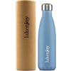LAKEN Borraccia termica in acciaio inox, bocca stretta, borraccia termica con doppio isolamento, 12 ore di calore e 24 ore freddo, Joy 500 ml, blu