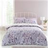 Catherine Lansfield Isadora - Set copripiumino matrimoniale reversibile con federe, motivo floreale, colore: lilla