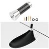 CGEAMDY Antenna per Auto Corta, Adattatore per Antenna Corta a Stelo Corto per Tetto in Lega Di Alluminio Con Viti, Antenna Decorativa Autoradio Con Forte Funzione Di Ricezione FM/AM(Argento)