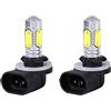 Qiilu Fendinebbia a LED per auto, camion per auto 2 5 Camion per auto 5 H27W/2 881 Fendinebbia bianchi H27 DRL Lampadine per fendinebbia bianche