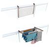 foxydry Stendino da Balcone Ribaltabile, Stendibiancheria da Ringhiera Esterno Resistente in Acciaio inox e alluminio Duo, per terrazzi, balconi e ringhiere - Lunghezza 82 cm (Corten, 82 cm)