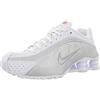 Nike Shox R4, Scarpe da Atletica Leggera Donna, Multicolore White/Metallic Silver/Max Orange 000), 36.5 EU