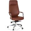HJH Office 600984 Sedia direzionale elegante VELVET ecopelle marrone Sedia da ufficio con schienale alto