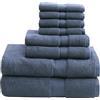 Madison Park Set di Asciugamani da Bagno, 100% Cotone, 800 g/m², Colore: Blu Ardesia, Varie Misure
