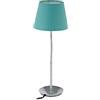 Relaxdays Lampada da Tavolo Vintage, Abat Jour da Comodino, Paralume in Stoffa, Base in Metallo, Attacco E14, Turchese