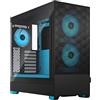 Fractal Design Pop Air RGB Cyan Core - Tempered Glass Clear Tint - Honeycomb Mesh Front - TG side panel - Three 120 mm Aspect 12 RGB fans included - ATX High Airflow Mid Tower PC Gaming Case