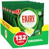 Fairy Detersivo Pastiglie Lavastoviglie Brillantante, 132 Capsule Lavastoviglie, Original Limone, Azione Pulente Al Primo Lavaggio, Efficace Sul Grasso Incrostato Con Azione Brillante