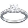 Swarovski Anello Attract Round, bianco, Placcatura rodio