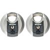 MASTER LOCK Disco Lucchetti ad Alta Sicurezza [Chiave] [Acciaio Inox] [Esterno] [Set di 2] M40EURT - Ideale per Portali, Garage, Sconto