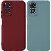 kwmobile 2x Custodia Compatibile con Xiaomi Redmi Note 11 / Note 11S - Cover TPU Silicone Gommato - Back Case Protezione Cellulare - viola bordeaux/antique stone