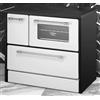Dmora - Cucina a legna Dteodoran, Fornello a legna, Stufa da cucina tradizionale, Cucina vintage, Made in Italy, 87x79 h51 cm, Bianco e Nero