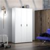 DEGHI Armadio multiuso 107x180h cm con 3 ante bianco lucido con vano portascope - Jonas