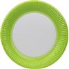 Talking Tables Piatti rotondi usa e getta in carta verde, in tinta unita, per barbecue, picnic, compleanni per bambini, 23 cm