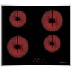 Glem Gas GTH64TCIX2 piano cottura Nero, Acciaio inox Da incasso 60 cm Ceramica 4 Fornello(i)