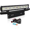 Willpower Barra LED 58cm 23 Pollici 480W + Staffa Targa + Cablaggio Fari LED 12V 24V Faretti LED Faro da Lavoro LED Barra Luci LED per Fuoristrada Auto Trattore Camion 4x4 Barca ATV con Cablaggio