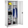 TecTake® Armadio Portadocumenti, 6 Scomparti, Asta Appendiabiti, Armadio Multiuso in Acciaio Verniciato, Mobile con Ante Rinforzate, Serratura a Cilindro di Sicurezza, 80 cm - Grigio
