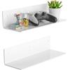 Sezanrpt Set di 2 scaffali da parete in acrilico bianco, 30 cm, per piante, altoparlanti, fotocamera, articoli da toeletta, barattoli per spezie, caffè, candele, scarpe per confezione da 2