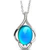FUN JEWELS Collana con ciondolo in pietra dell'umore che cambia colore ovale su catena da 18 + estensione da 2, regali per le donne