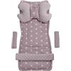 Medi Partners Riduttore Passeggino Universale Materassino Copri Neonato Cuscino - 5 elementi 78x35cm Copripasseggino Estivo per Neonati Cotone Minky (Stelle bianche su grigio con grigio Minky)