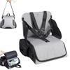HEYOUTH Rialzo Sedia Bambini, Seggiolone Pappa Portatile e Pieghevole, Seggiolone da Viaggio, Facile da Pulire, Stabile, con Cinghie Regolabili per il Tavolo da Pranzo (Grey Mist)