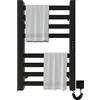 SKYLYZH Portasciugamani Elettrico 450x700mm Scaldasalviette Radiatore da Bagno Elettrico Portasciugamani intelligente Termosifone Asciugabiancheria, riscaldamento in fibra di carbonio, antracite-Black Right