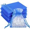 G2PLUS 50PCS Blu Sacchetti Organza 7x9CM Sacchetti Organza Regalo Sacchetti Regalo in Organza Borse Organza con Coulisse Sacchetti Confetti per Matrimonio, Caramella Gioielli