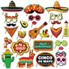 ZOOMPIL Messico Fiesta Photo Prop, Forniture per Feste di Carnevale Messicano per il Primo Maggio Selfie Party Supplies Fiesta Decorazione per Foto Festa a Tema Messicana (25 Pezzi)