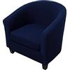 Highdi 2 Pezzi Copripoltrona 1 Posto Chesterfield Elasticizzato, Poltrona Club da Cocktail Antiscivolo Rimovibile Tub Chair Copripoltrona per Camera da Letto Bar (tinta unita - blu scuro)