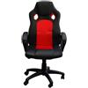 DEODATO Sedia gaming ergonomica altezza regolabile con braccioli nera e rossa
