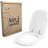 king seat Copriwater in MDF, serie Square della Pozzi Ginori, Bianco con cerniere in ottone cromato.