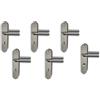Alpertec Set di 6 accessori per la ristrutturazione, in acciaio inox lucido/satinato laccato lucido, per 5 ante con fori colorati e 1 porta del bagno, maniglia della porta, maniglia della porta