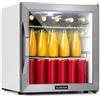 KLARSTEIN Mini Frigo da Camera per Birra, Portatile, Piccolo da Ufficio, con Porta in Vetro, Bar con Ripiani Rimovibili, 3-10°C, 47L