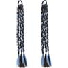 DOULEIN Extension Capelli per Bambine,2 Pezzi Capelli Colorati Trecce Capelli Intrecciata Estensioni Dei Capelli Ragazze Parrucche Trecce Con Fascia Elastica (blue)