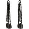 DOULEIN Extension Capelli per Bambine,2 Pezzi Capelli Colorati Trecce Capelli Intrecciata Estensioni Dei Capelli Ragazze Parrucche Trecce Con Fascia Elastica (gray)