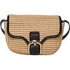 PIECES Pcluna Straw Cross Body, Borsa Donna, Nature/Dettagli: Nero, Keine Angabe