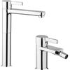 Jacuzzi Set miscelatori lavabo alto e bidet Jacuzzi Rubinetteria modello Fiamma per piletta click clack