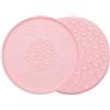 Doweiss Tappetino per ciotola in silicone, base antiscivolo, per ciotola per cani o gatti, con ventosa antiscivolo su entrambi i lati (rosa, diametro L 33 cm)
