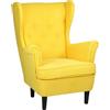 Totò Piccinni Poltrona LILIBET classica comoda con braccioli e schienale alto per un massimo Relax (Poltrona, Giallo)