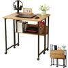haiorjun Scrivania Pieghevole Salvaspazio con Ruote, Piccola Scrivania Computer con Portaoggetti, Tavolo Richiudibile per Casa e Ufficio, Design Industriale