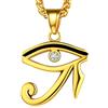 FaithHeart Collana Occhio di Horus Zircone Splendente Collana Egiziana da Uomo Ciondolo Egitto Gioielli Amuleto Protezione Talismano Gioielli Egiziani 55+5 CM