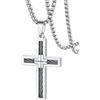 FaithHeart Collana con Croce da Uomo, Ciondolo Croce Cristiana, Acciaio Chirurgico Inossidabile 316L, Impermeabile, Tre colori, Catena 55+5cm, Regali Comunione Maschio