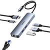 BENFEI 6in1 Hub USB-C con HDMI 4K@60Hz/PD100W/Ethernet Gigabit/1*USBC+2*USB A datiporte 5Gbps, Adattatore USB C compatibile con MacBook Pro/Air iPad Pro iMac iPhone 15 Pro/Pro Max