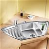 Blanco Tipo lavello da cucina, 526338, 9 E Tipo acciaio inox satinato lucido [Lavelli da Cucina > per Base Sottolavello a partire da 90 cm]