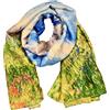 CANNCA Sciarpa da donna in seta con design artistico, scialle lungo di qualità, giovane ed elegante da donna. Sciarpa grande. Foulard Complemento originale presentato in omaggio, Hh-8, Taglia unica