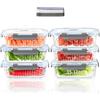 ERUIV Contenitori Ermetici per alimenti Vetro con coperchio - Ideale per Microonde, Forno, Frigo e Freezer - Contenitore Meal Prep - Set di 6 senza BPA - 1040ml Contenitori Per Alimenti