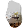 Muzilife Grande specchio asimmetrico senza cornice da appendere, grande specchio da parete irregolare con pannello posteriore in MDF 50 x 85 cm, specchio decorativo per parete, soggiorno, bagno