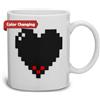 Kikkerland Mug Cuore Pixel Tazza, Ceramica, Bianco, 1 cm